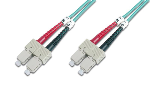 ACT OM4, SC-SC, 50/125, 1m Glasvezel kabel OFC Blauw