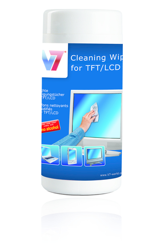 V7 VCL1513 computerreinigingskit LCD/TFT/Plasma Vochtige doekjes voor apparatuurreiniging