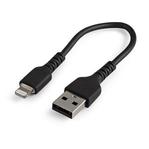 StarTech.com Premium USB-C naar Lightning Kabel 15cm Zwart USB Type C naar Lightning Charge & Sync Oplaadkabel Verstevigd met Aramide Vezels Apple MFi Gecertificeerd iPad Air iPhone 12
