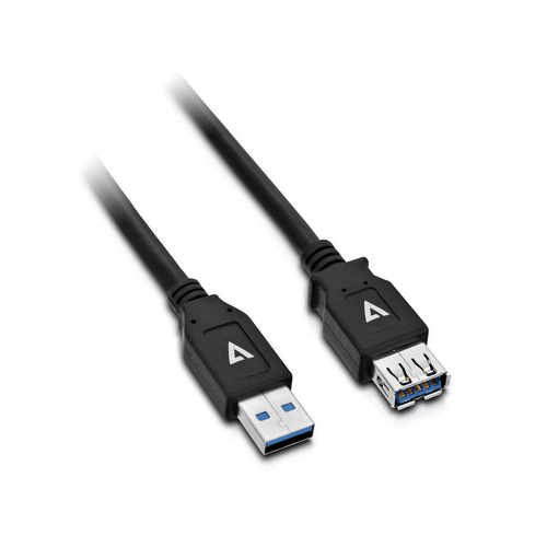 V7 V7U3.0EXT-2M-BLK-1E USB-kabel USB 3.2 Gen 1 (3.1 Gen 1) USB A Zwart